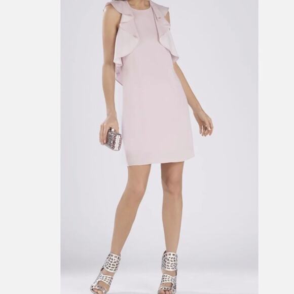 BCBGMAXAZRIA Jenni Ruffle-Shoulder sleevless cut out Dress size medium - Picture 11 of 12